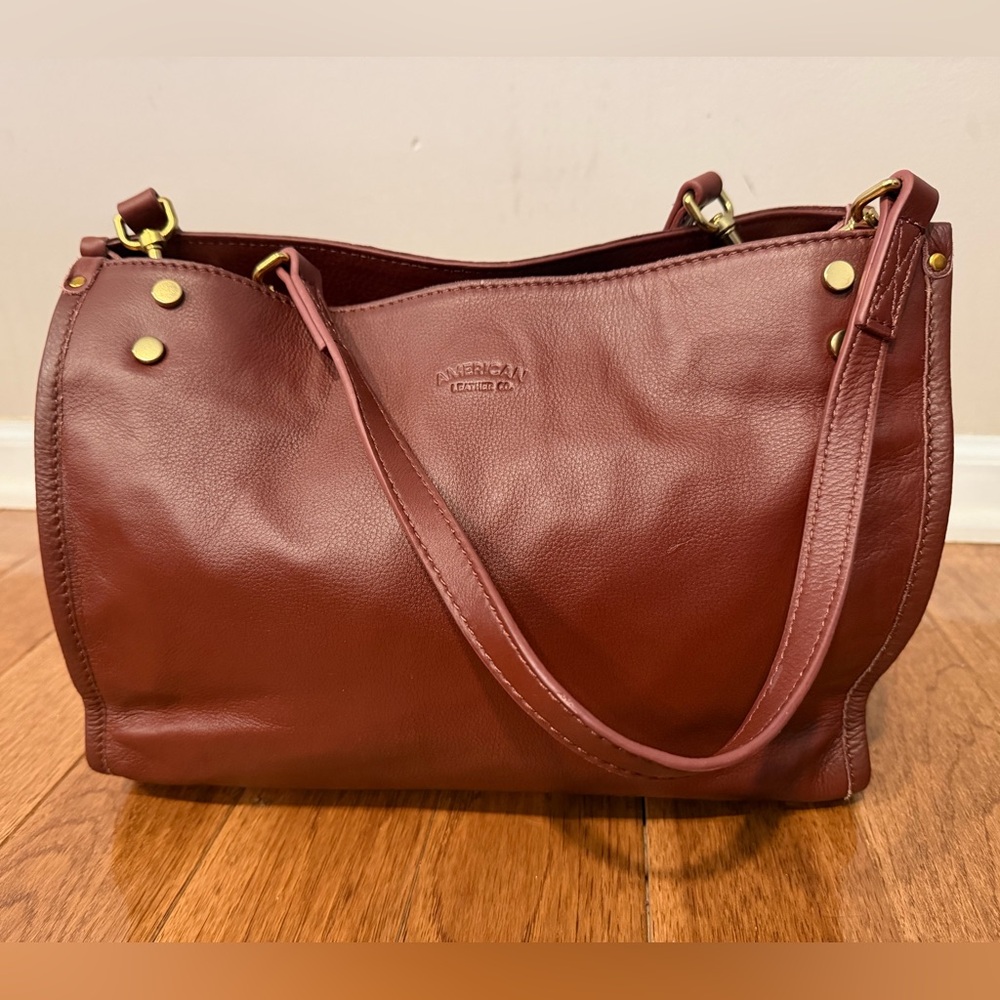 American Leather Co. Lenox Triple Entry Satchel 100% Genuine Leather